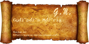 Gyöpös Mária névjegykártya